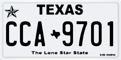 TX license plate CCA9701