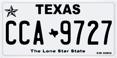 TX license plate CCA9727