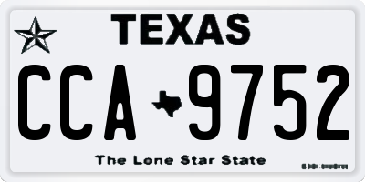 TX license plate CCA9752
