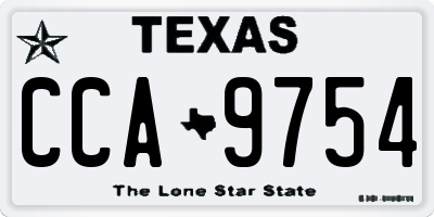 TX license plate CCA9754