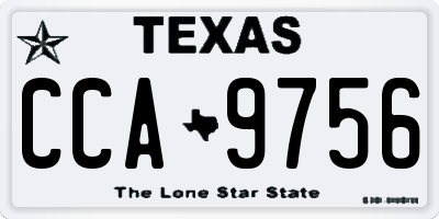 TX license plate CCA9756