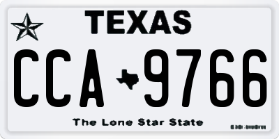 TX license plate CCA9766