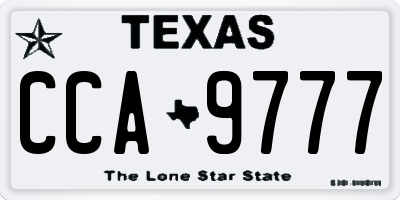 TX license plate CCA9777