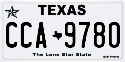 TX license plate CCA9780
