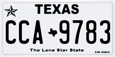 TX license plate CCA9783