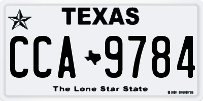 TX license plate CCA9784