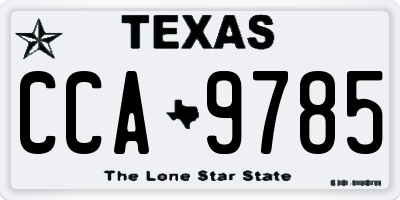 TX license plate CCA9785