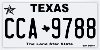 TX license plate CCA9788