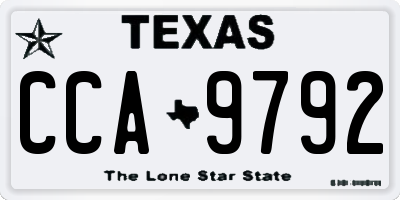 TX license plate CCA9792