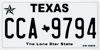 TX license plate CCA9794
