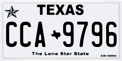 TX license plate CCA9796
