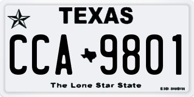 TX license plate CCA9801