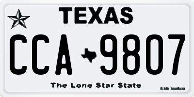 TX license plate CCA9807