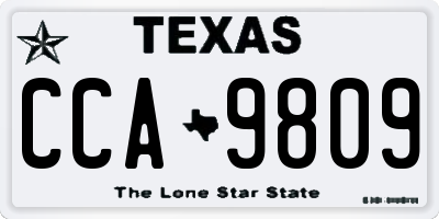 TX license plate CCA9809