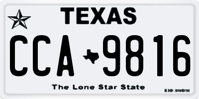 TX license plate CCA9816
