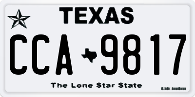 TX license plate CCA9817