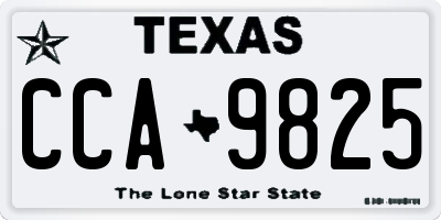 TX license plate CCA9825
