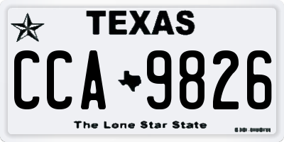 TX license plate CCA9826