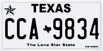 TX license plate CCA9834
