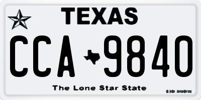TX license plate CCA9840