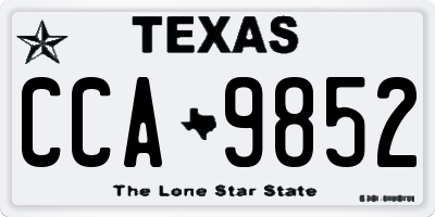 TX license plate CCA9852