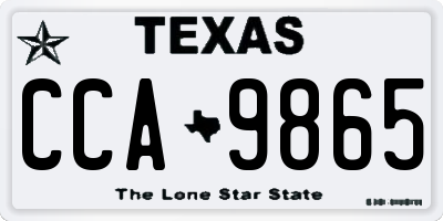 TX license plate CCA9865