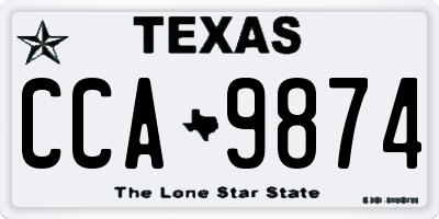 TX license plate CCA9874