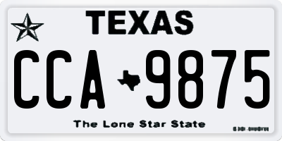 TX license plate CCA9875