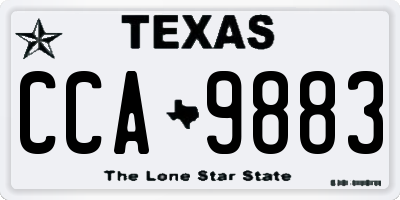 TX license plate CCA9883