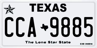 TX license plate CCA9885