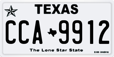 TX license plate CCA9912