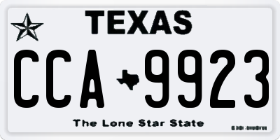 TX license plate CCA9923