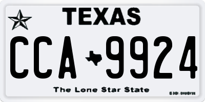 TX license plate CCA9924