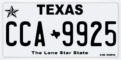 TX license plate CCA9925
