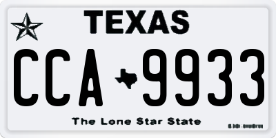 TX license plate CCA9933
