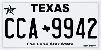 TX license plate CCA9942