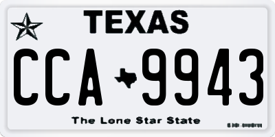 TX license plate CCA9943