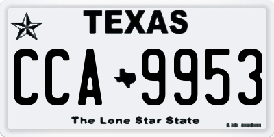 TX license plate CCA9953