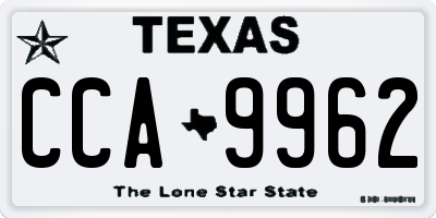 TX license plate CCA9962