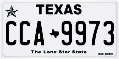 TX license plate CCA9973