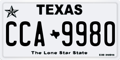 TX license plate CCA9980
