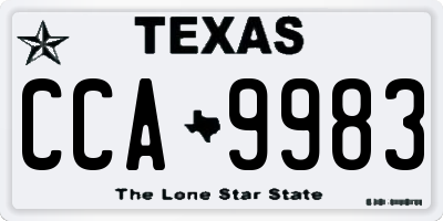 TX license plate CCA9983