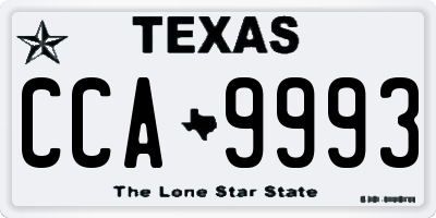 TX license plate CCA9993