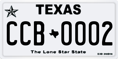 TX license plate CCB0002