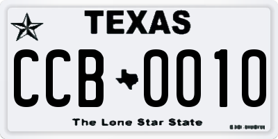 TX license plate CCB0010