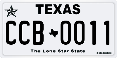 TX license plate CCB0011