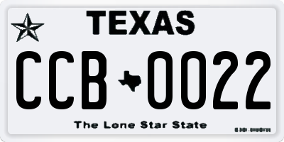 TX license plate CCB0022