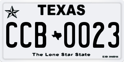 TX license plate CCB0023
