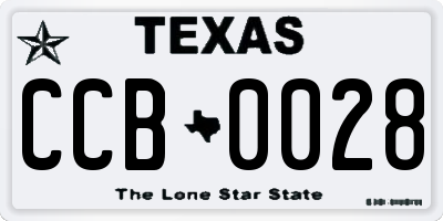 TX license plate CCB0028