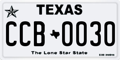 TX license plate CCB0030